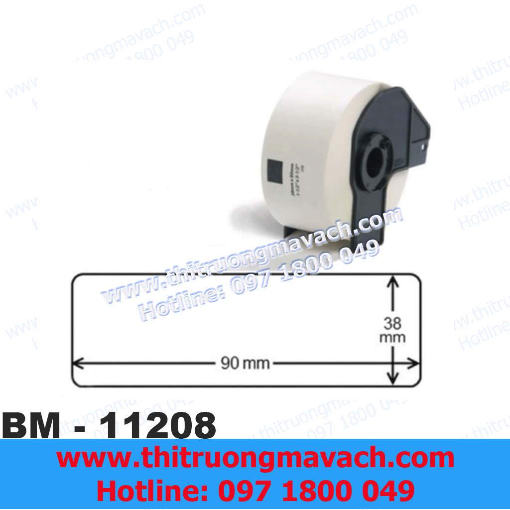 Giấy in nhãn Brother BM-11208, 38mm x 90mm x 400 nhãn, tương thích DK-11208